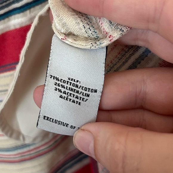 Tanya Taylor Striped Linen Blend Off the Should Swing Dress SIZE 6 - Picture 6 of 8